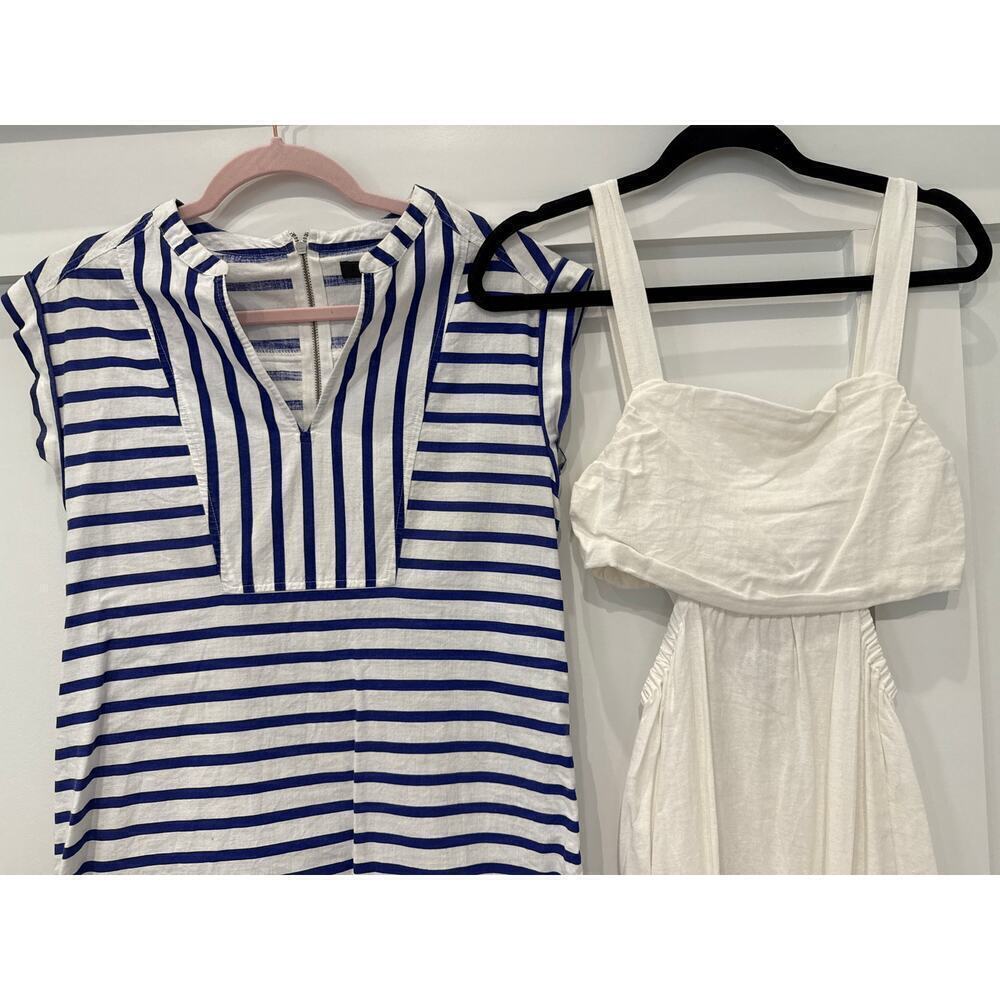 J. Crew and A New Day Summer Dress Bundle (2) Striped Linen, sz XS - Picture 5 of 14
